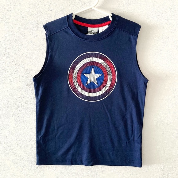 Marvel Captain American Muscle Shirt Size 6/7 - Picture 1 of 4